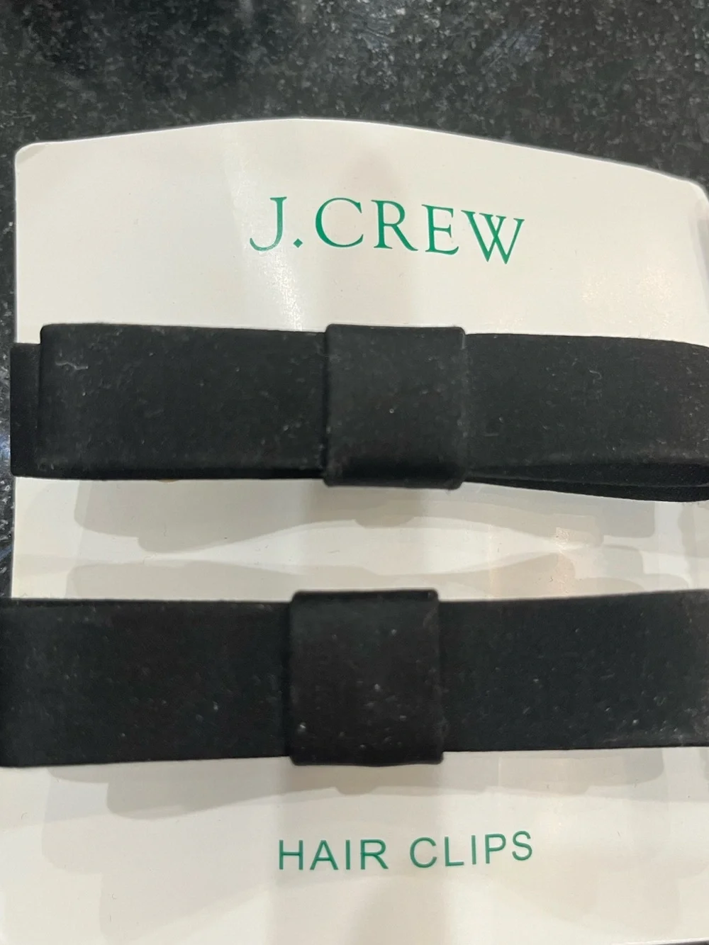 J. Crew Black Velvet Bow Hair Clips - Set of 2